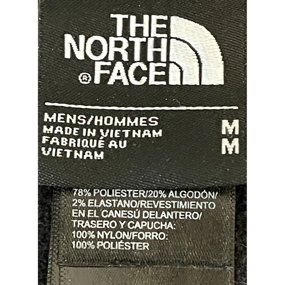 The North Face Mens Black Hooded Full Zip Jacket Nylon Overlay Size M